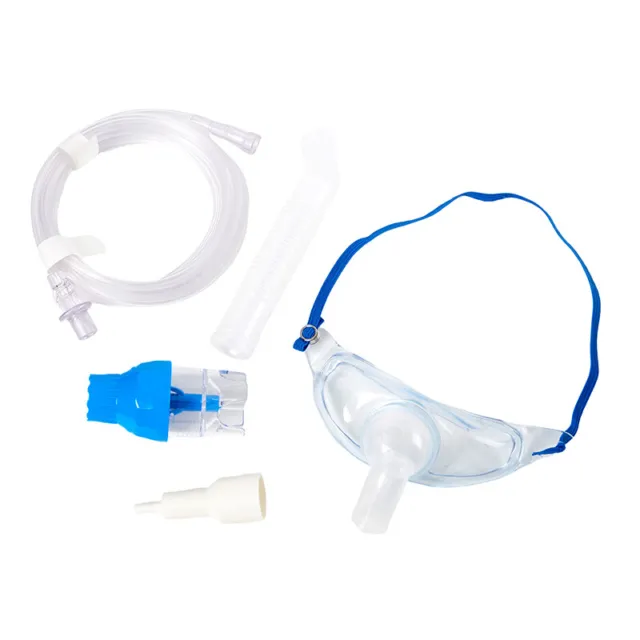 1 juego de máscara de traqueotomía máscara de oxígeno para adultos con tubo y correa elástica ajustable