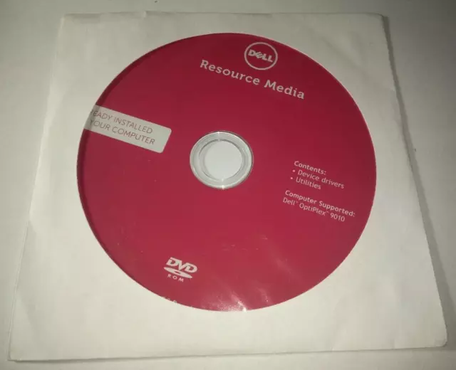 Dell OptiPlex 9010 Resource Media Device Drivers, Utilities DVD for P/N 0GN6Y3