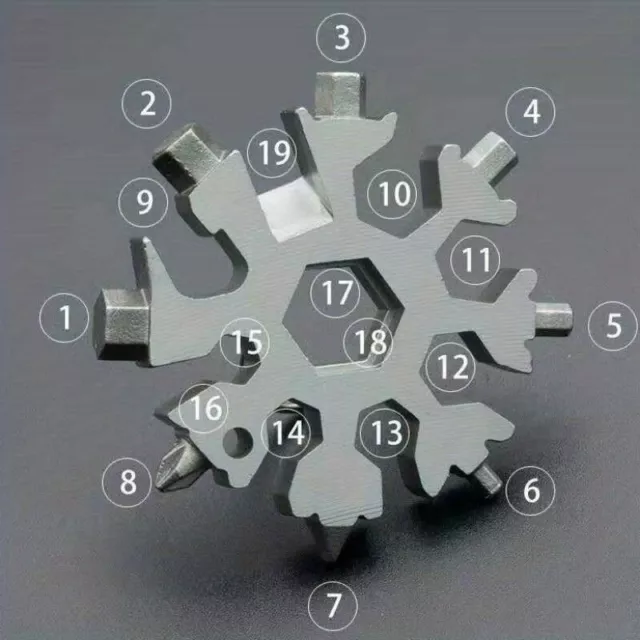 SILBER 18 in 1 Multifunktionswerkzeug Mini-Schneeflocken Multitool Werkzeug