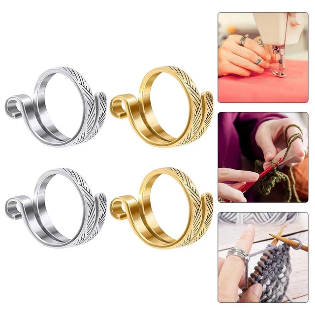 Anneaux Crochet Réglables Avec Boucles Marqueurs - Aide Au Tricot Et Crochet Pour Tension Régulière - Lot De 2 Bagues + 10 Repères