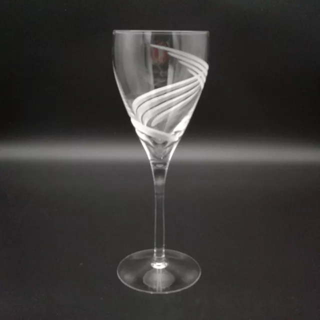 Lenox Crystal Windswept Water Goblet Wine Glass 8-5/8" Frosted Swirl Discontinue