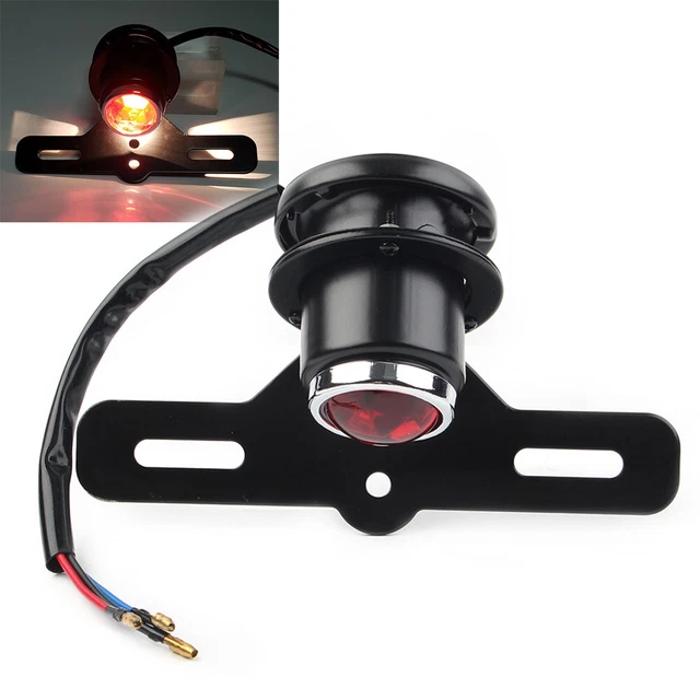 Round Retro Motorcycle Brake Tail Light Lamp For Bobber Chopper Cafe Racer
