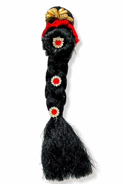 INDIAN TRADITIONAL RADHA Rani & Durga Maa All Devi Idol Juda Choti Hair ...