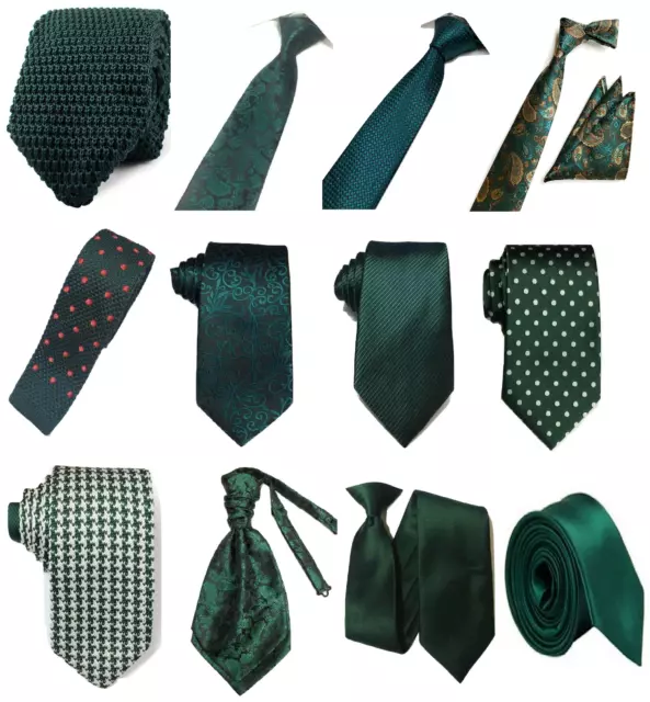 Verde Bottiglia Collezione Intrecciato Paisley Jacquard Seta Knit Raso Cravatta