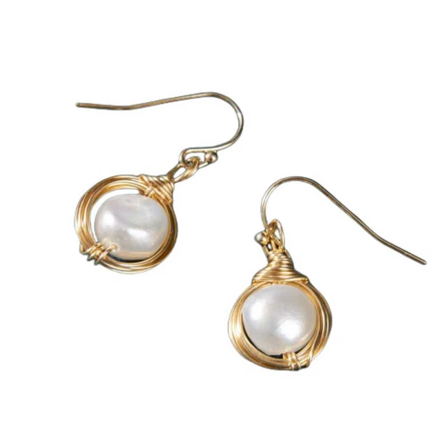 Fashion Natural Baroque freshwater pearl Earrings 18K Halloween Jewelry Ear stud