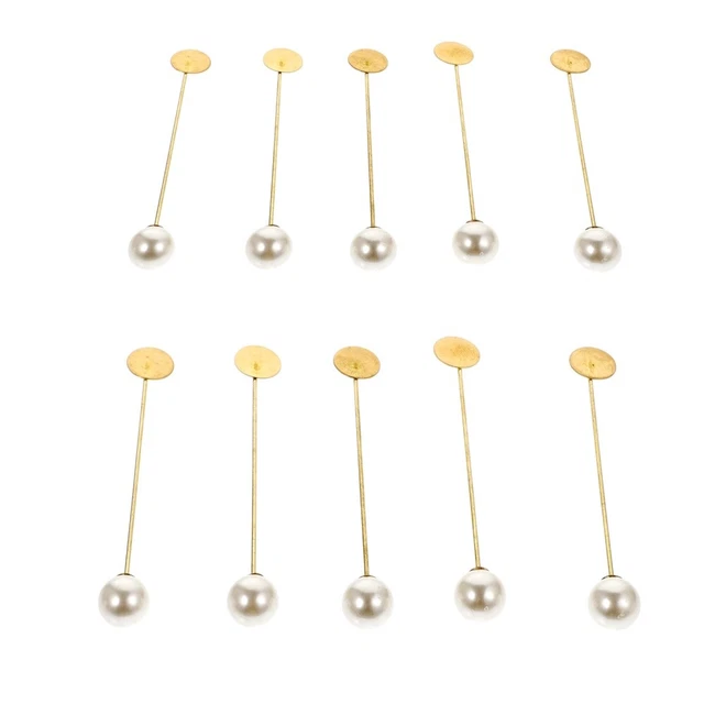 10 piezas alfileres de perlas broche de enchufe decoración de boda relleno de perlas aguja de coser