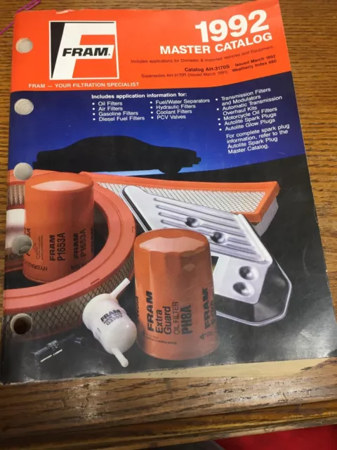 Vintage 1992 Fram Master Catalog