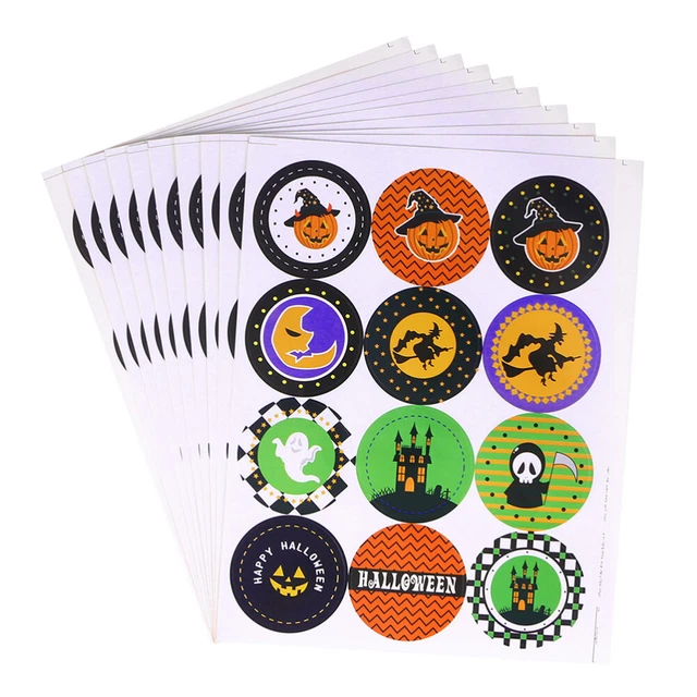 20 Pcs Pumpkin Label Sticker Manual Halloween Party Platform