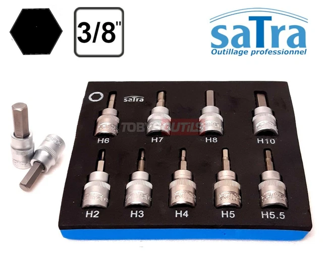 Jeu De 9 Embouts BTR 6 Pans Pour Clé à Douille 1/2 - Tailles H4 à H17, Longueur 80mm