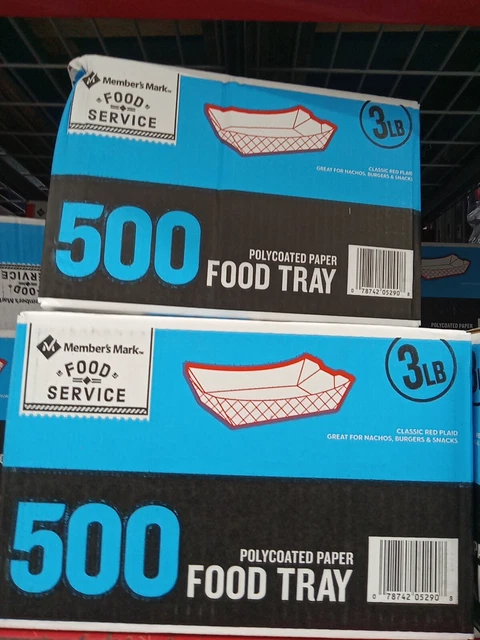 NEW 250 CT. Member's Mark Paper Food Tray 3 Lb. PolyCoated Disposable FAST Ship