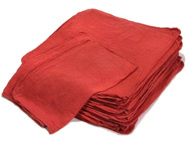 500 New Industrial Shop Rags Cleaning Towels Red Large 12x14 Towel B-Grade