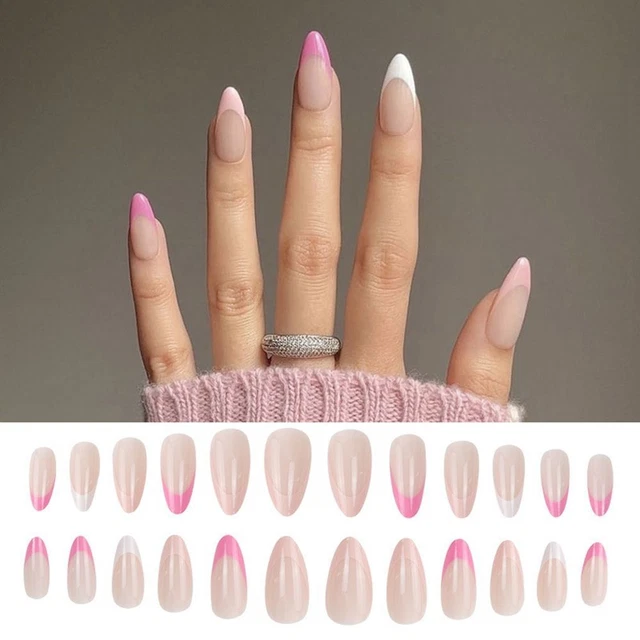 Mandel französische falsche Nägel Wearable Nagels pitzen Gefälschte Nägel