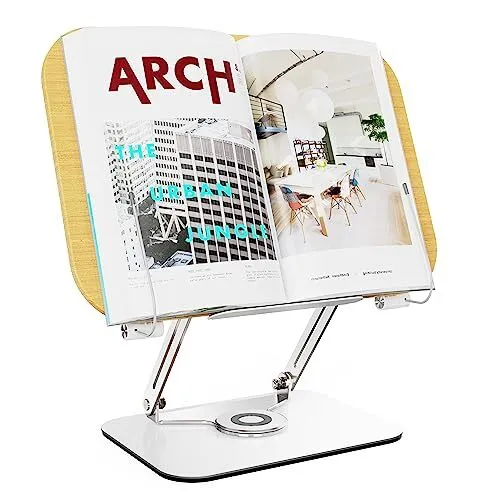 Book Stand for Reading,  Hands Free Book Holder with 360° Rotate R17-book Stand