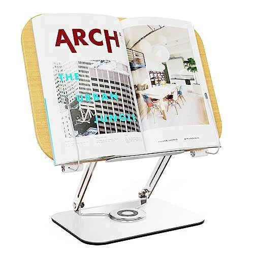 Book Stand for Reading,  Hands Free Book Holder with 360° Rotate R17-book Stand