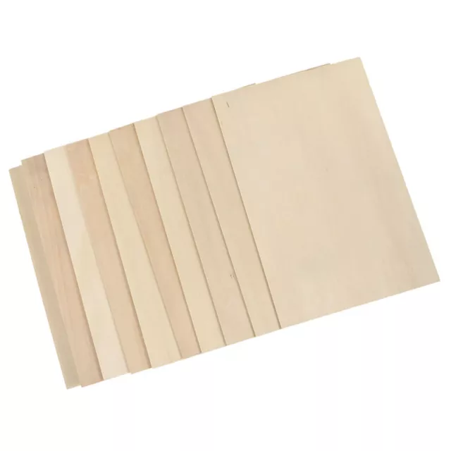 10 piezas Tablero de madera baja Rebanadas rectangulares en blanco Tableros de hobby Quemar