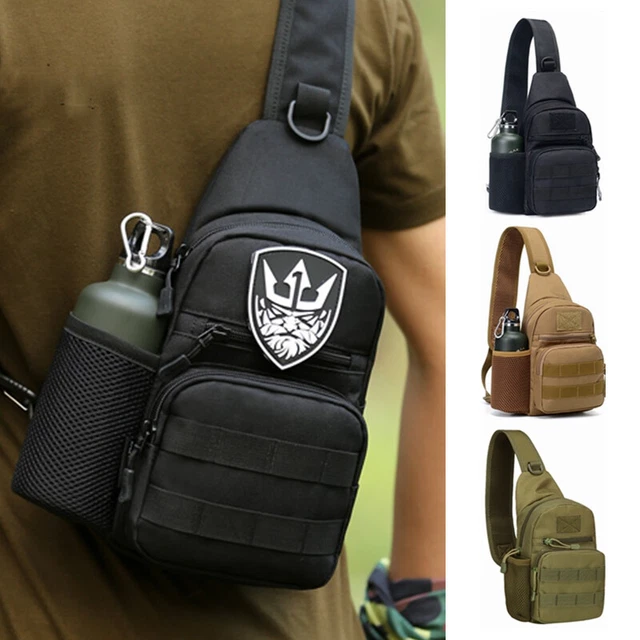 Men Backpack Molle Tactical Sling Chest Pack Shoulder Bag Outdoor Hiking Travel
