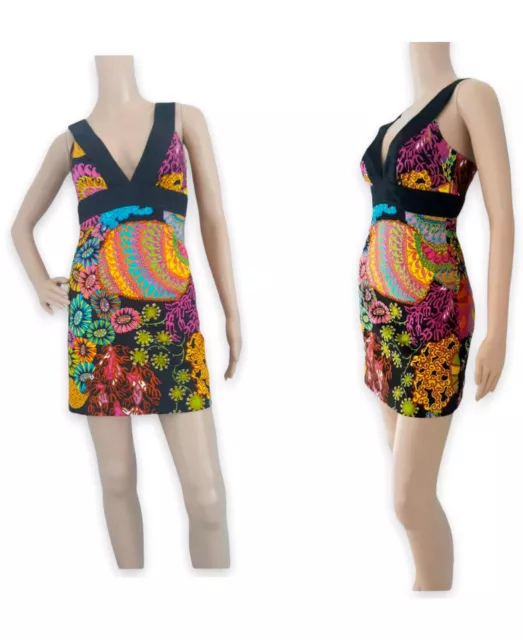 Trina Turk Sea Life Secret Sheath Dress Sleeveless V-neck Multicolor Size 0