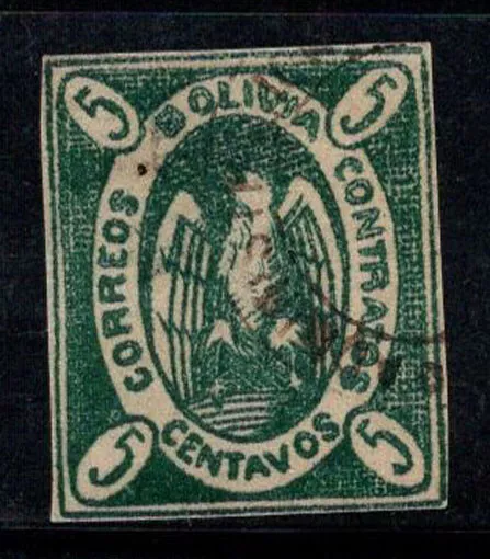 Bolivia 1867 millas 1 cóndor usado 100 % 5 C