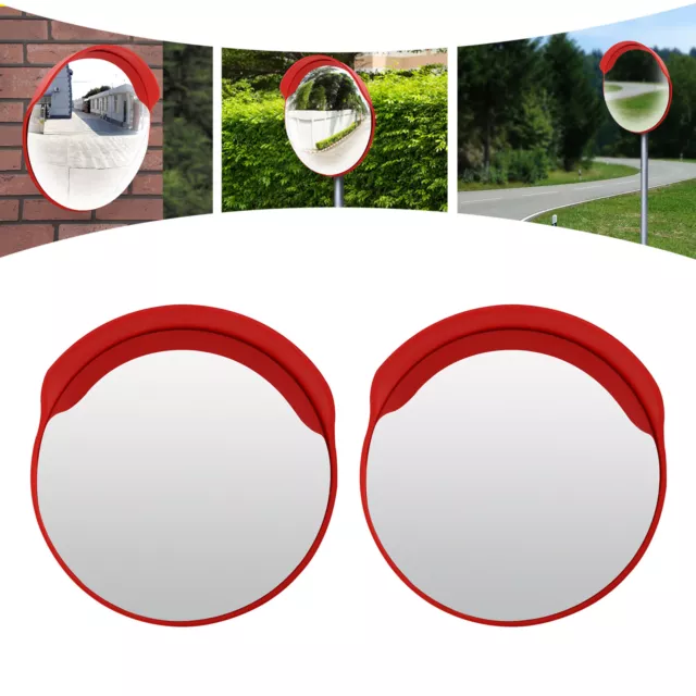 2PCS 24" Convex Traffic Mirror Wide Angle Blind Spot Corner Road Parking Safety