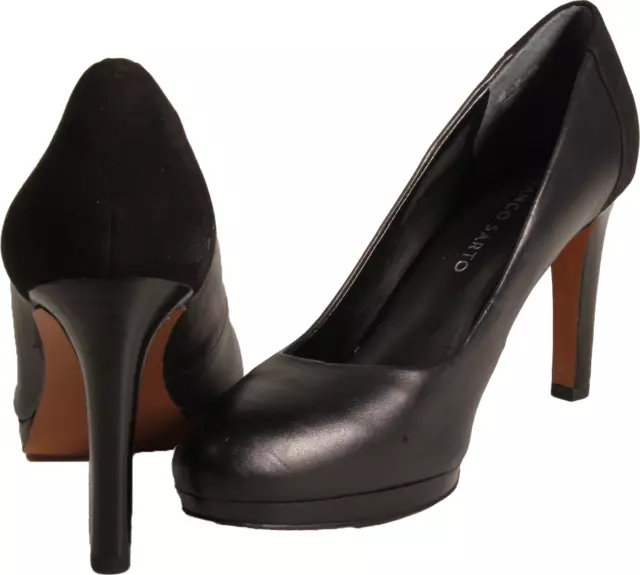 Franco Sarto L-Sheena Womens Heeled Pump Black Leather US Size 8 M