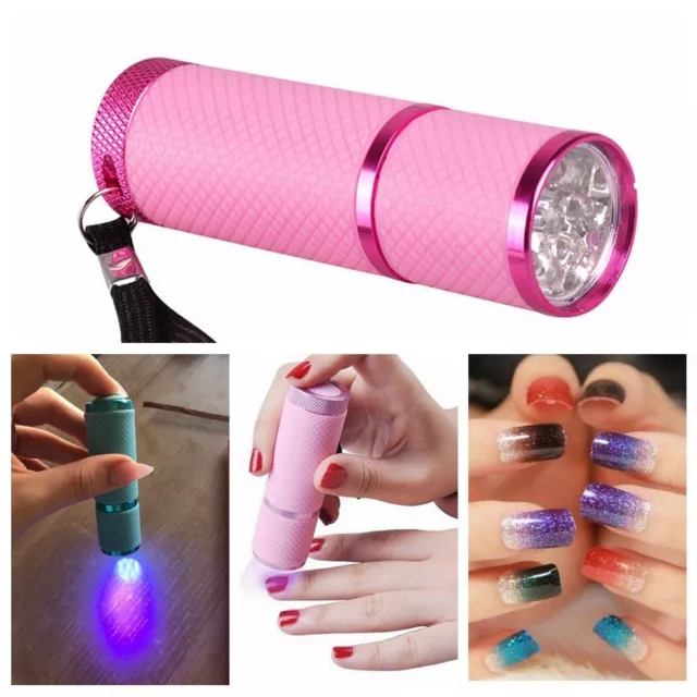 Purple Light For Gel Nail Polish Curing Lamp 9 LED Nail Dryer Torch Acrylic Gel