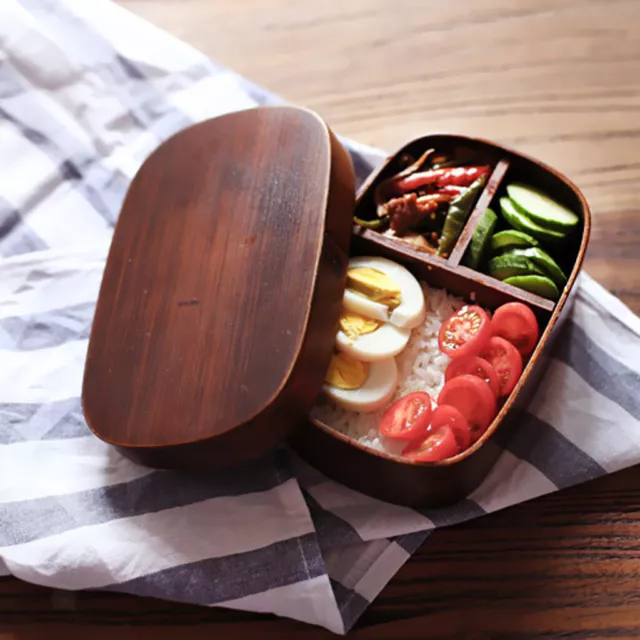 Boîtes à Bento Pour Boîtes à Lunch En Bois Naturelles, Camping, Cas De