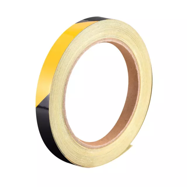 Reflektierendes Klebeband 10mm x 25m wasserdicht Warnband im Freien gelb schwarz