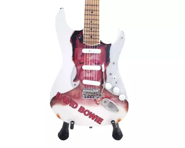 Miniature Guitar DAVID BOWIE with free stand. ZIGGY STARDUST