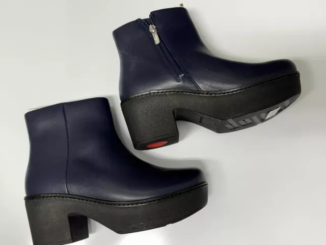 FITFLOP WOMEN'S PILAR Midnight Navy Leather Ankle Boot 7 M $59.95 ...