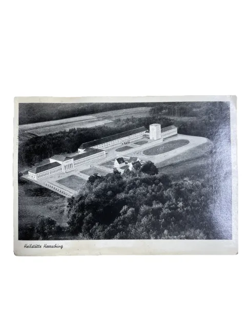 Alte Postkarte AK Heilstätte Herrsching am Ammersee Stempel EchtFoto? Luftbild