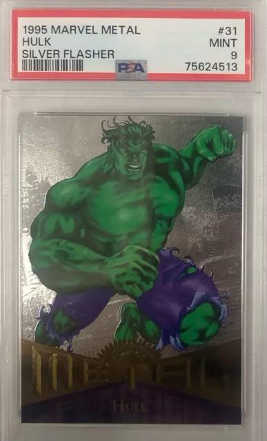 Hulk 1995 Marvel Metal #31 Silver Flasher Psa 9