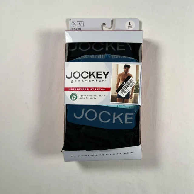 Jockey Generation Stay New Cotton Boxer Briefs 3Pk Men's Size M (32-34”)  NEW