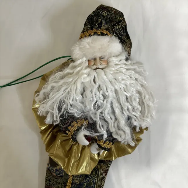 Vintage Green Stiff Felt Christmas Stocking Santa Sequins Personalized 24  READ