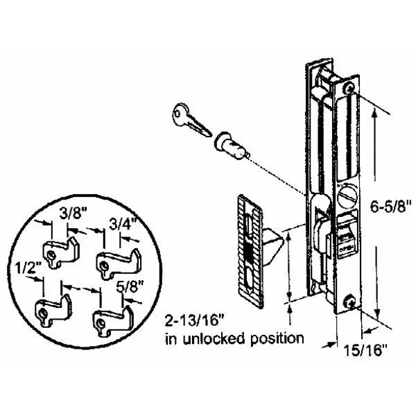 Keyed Sliding Patio Door Handle Set,No 142023,  Slide-Co