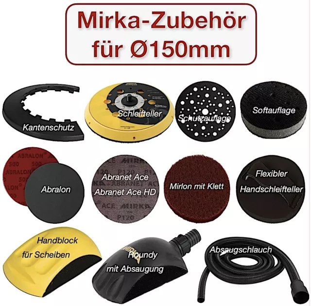 Mirka  Ø 150mm Zubehör - Kantenschutz Handblock Abranet Ace Abralon Vlies Teller