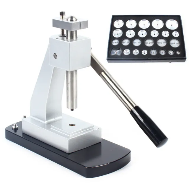 G6173 Watch Back Case Press Tool With 25 Alu Moulds Mineral Watch Glass Presser
