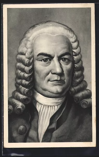 Johann Sebastian Bach, Portrait des Komponisten, Ansichtskarte