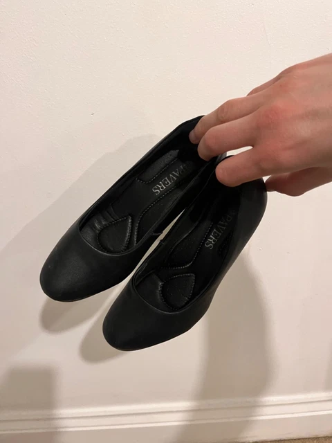 CABIN CREW SHOES, heavily worn, good condition, size 3, black, high ...