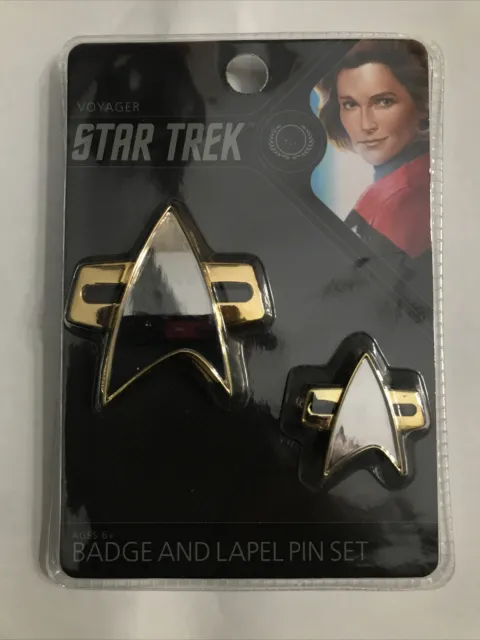 Star Trek:Voyager Communicator Badge and Pin Set by Quantum Mechanix Brand New