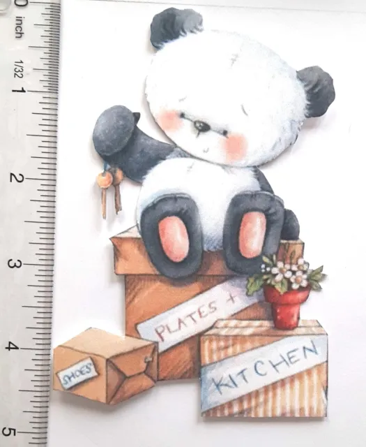 Cajas de llaves de panda en movimiento 3D cocina flores tarjeta álbum de recortes adorno 3625