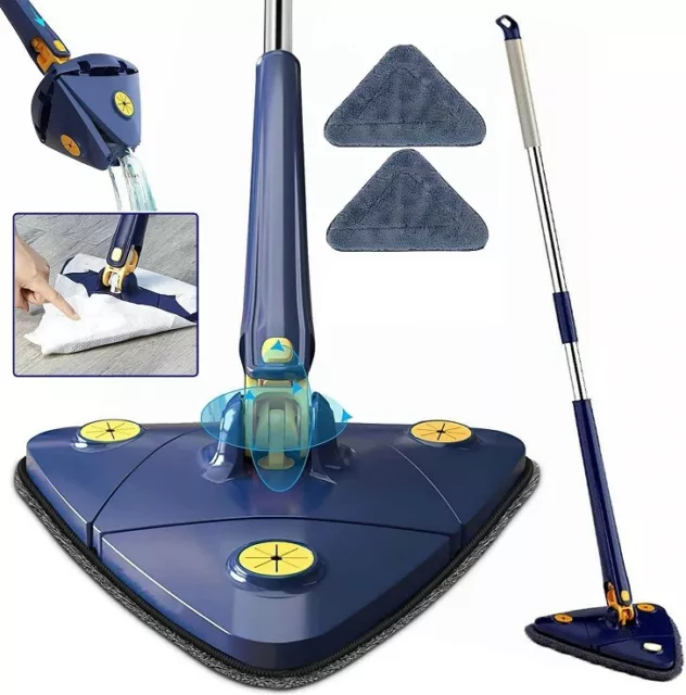 360° Rotatable Triangle Cleaning Mop Hands Free Squeeze Wet and Dry Floor Mop