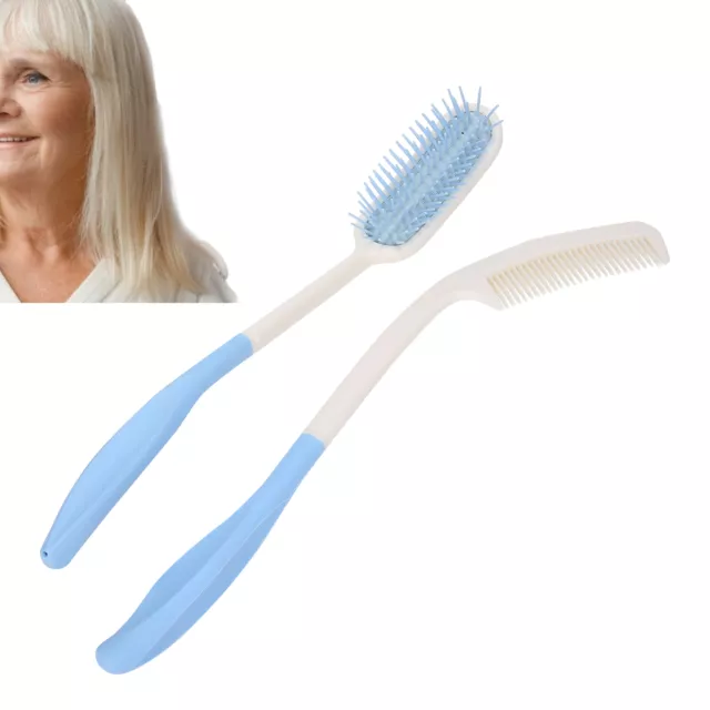 ABS Long Reach Handle Hair Brush Comb for Elderly Arthritis Hand Disabled