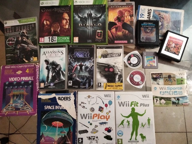 Lot jeux vidéo divers Xbox 360/ PSP/ Wii/ atari/ game boy