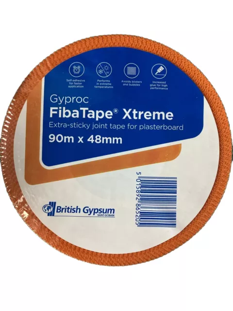 Gyproc FibaTape Xtreme Plasterboard Joint Tape 48mm x 90m Orange Scrim Tape