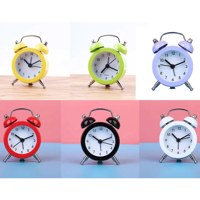 1 pz Sveglia Movimento Quarzo Carino Serratura Tavolo Blocco Tavolo Doppia Campana Orologio Analogico