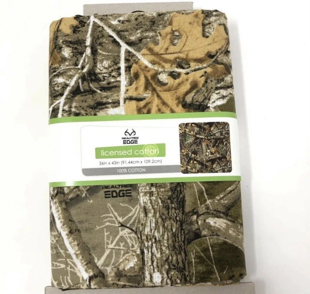 Realtree Edge Camouflage Camo 100% Cotton Fabric 36”x43” New