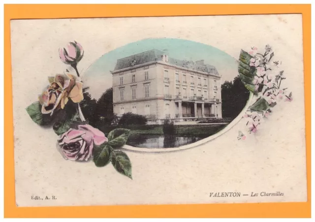 VALENTON (94) CLINIQUE "LES CHARMILLES" Décor fleuri en 1915
