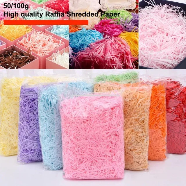 Relleno Raffia colorido papel arrugado triturado hágalo usted mismo fiesta caja de regalo relleno de embalaje