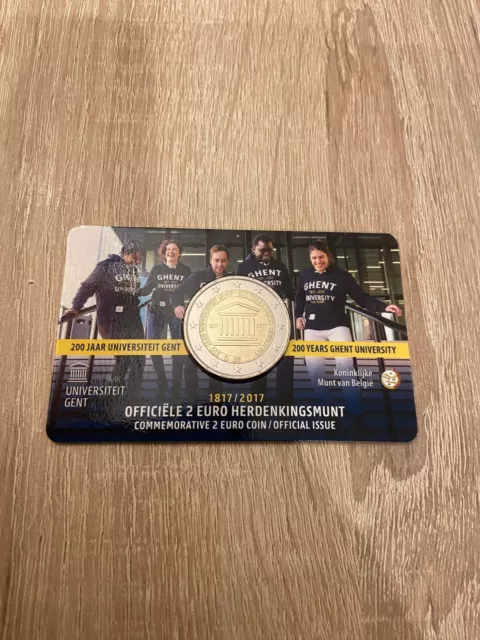 2 euro BU Belgique 2017 Université de Gand coincard version néerlandaise