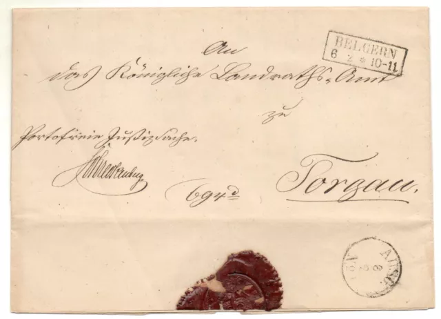 Preußen Brief Belgern - Torgau 6.2.1863